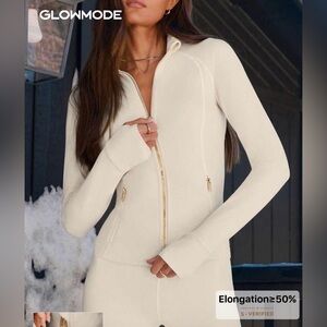 GLOWMODE FeatherFit™ Slim-It Zip Front Performance Dress – Pearl White XS